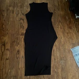 Sexy black dress with slit up left leg